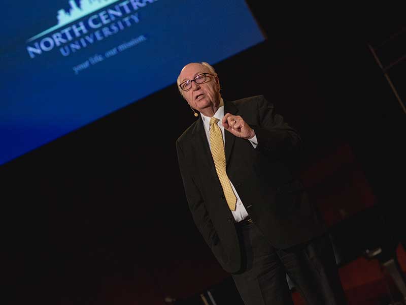 George Wood speaks at North Central chapel