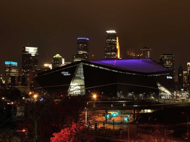 View of US Bank Stadium during Super Bowl 52|Thank you celebration for NCU Super Bowl committee|KSTP interview at North Central regarding Super Bowl 52|North Central University Super Bowl Task Force meeting