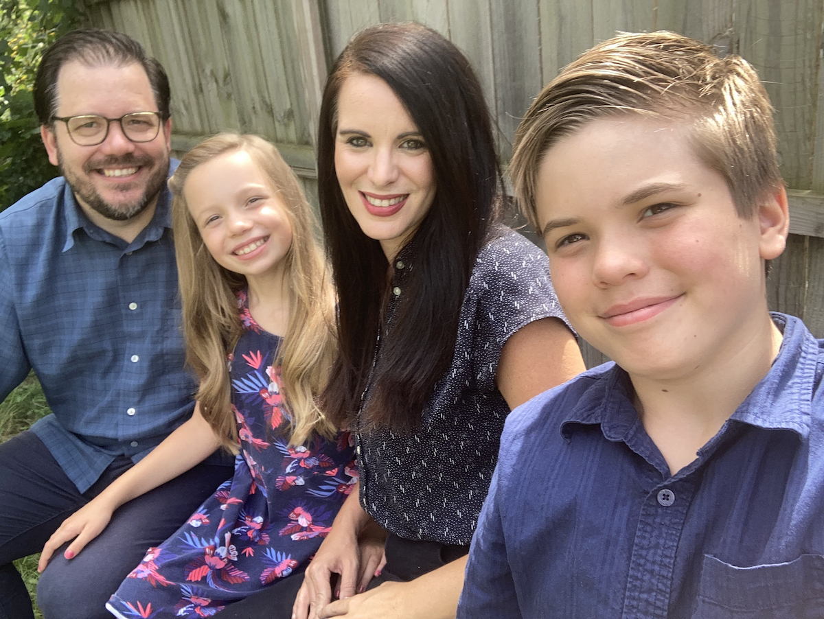 Justin and Jessica Evans and their children