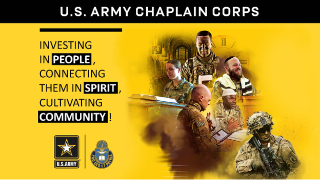 Poster featuring men and women of U.S. Army Chaplain Corps