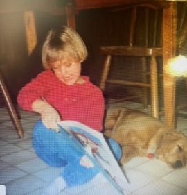 Rachelle Waldon enjoying a book as a young girl