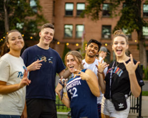 A group of students smiling