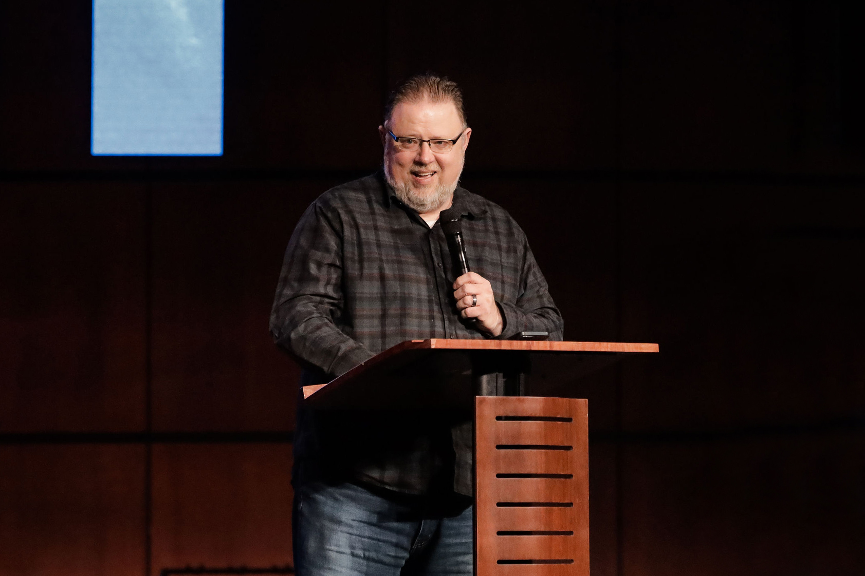 Dr. Allen Tennison preaching in chapel
