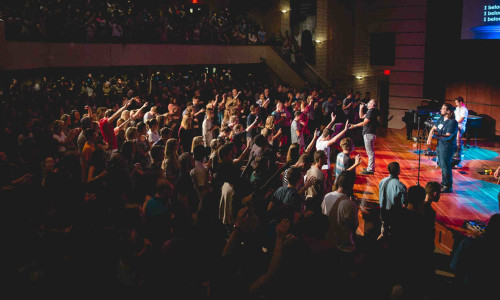 North Central students worship in Chapel.