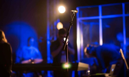 Students prepare for their worship arts practicum.