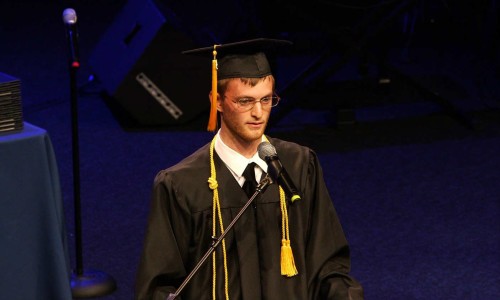 A student graduates from North Central.