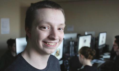 A student in the computer lab at North Central.