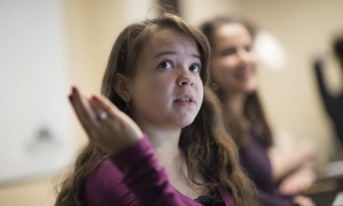 A North Central student in class.