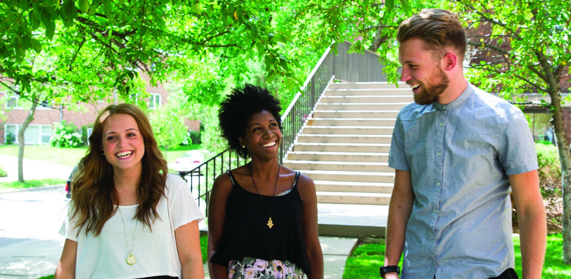 North Central students laughing.