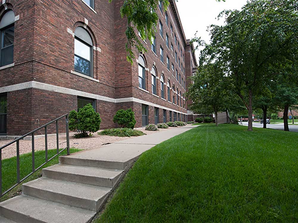 Front yard of Carlson Hall