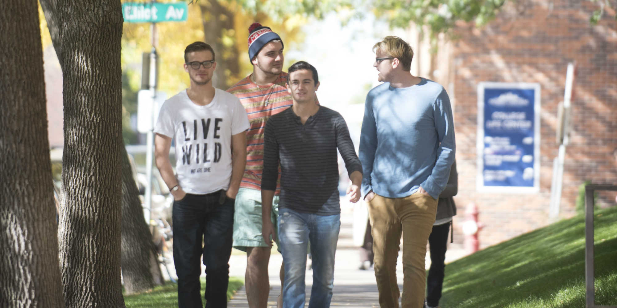 Students walk to class.