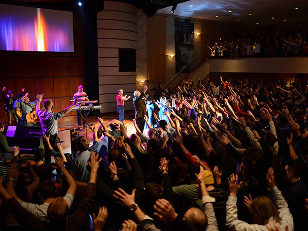 Inside our Sanctuary where students gather for daily chapel