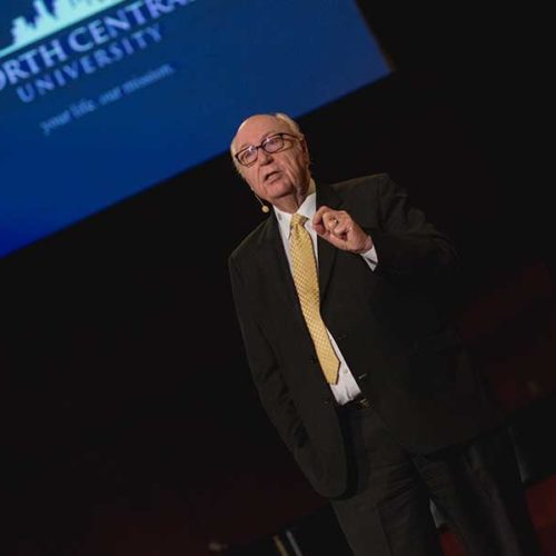 George Wood speaks at North Central chapel