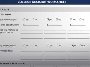 college worksheet