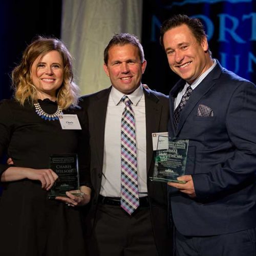 2017 alumni award winners, Jamie McIntosh and Charis Wilson
