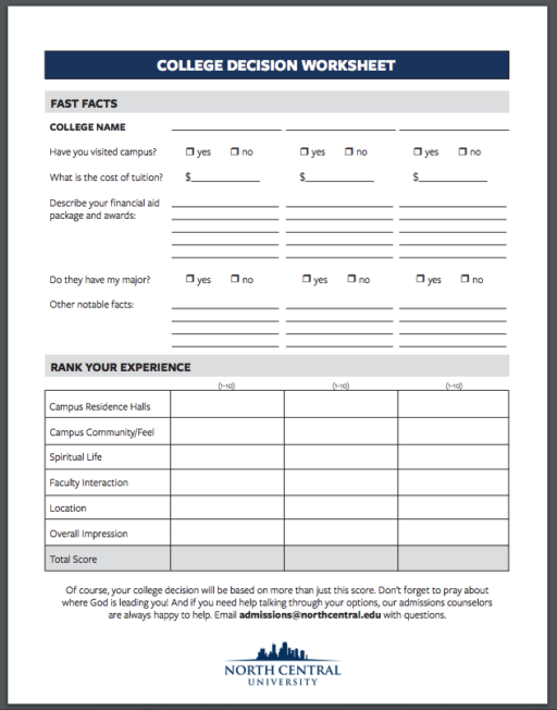 college visit worksheet pdf