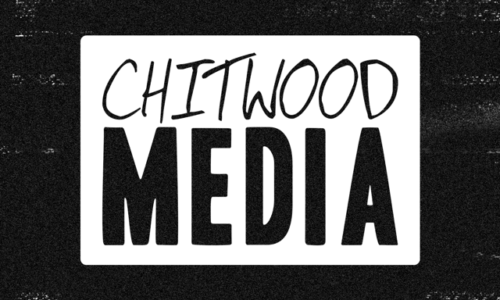 White Chitwood Media logo with black background