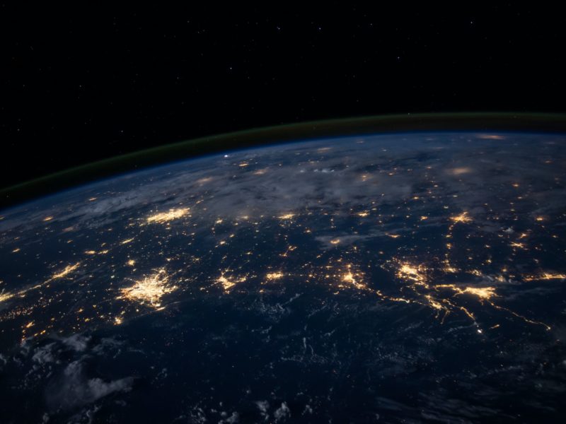 View of the world at night from space