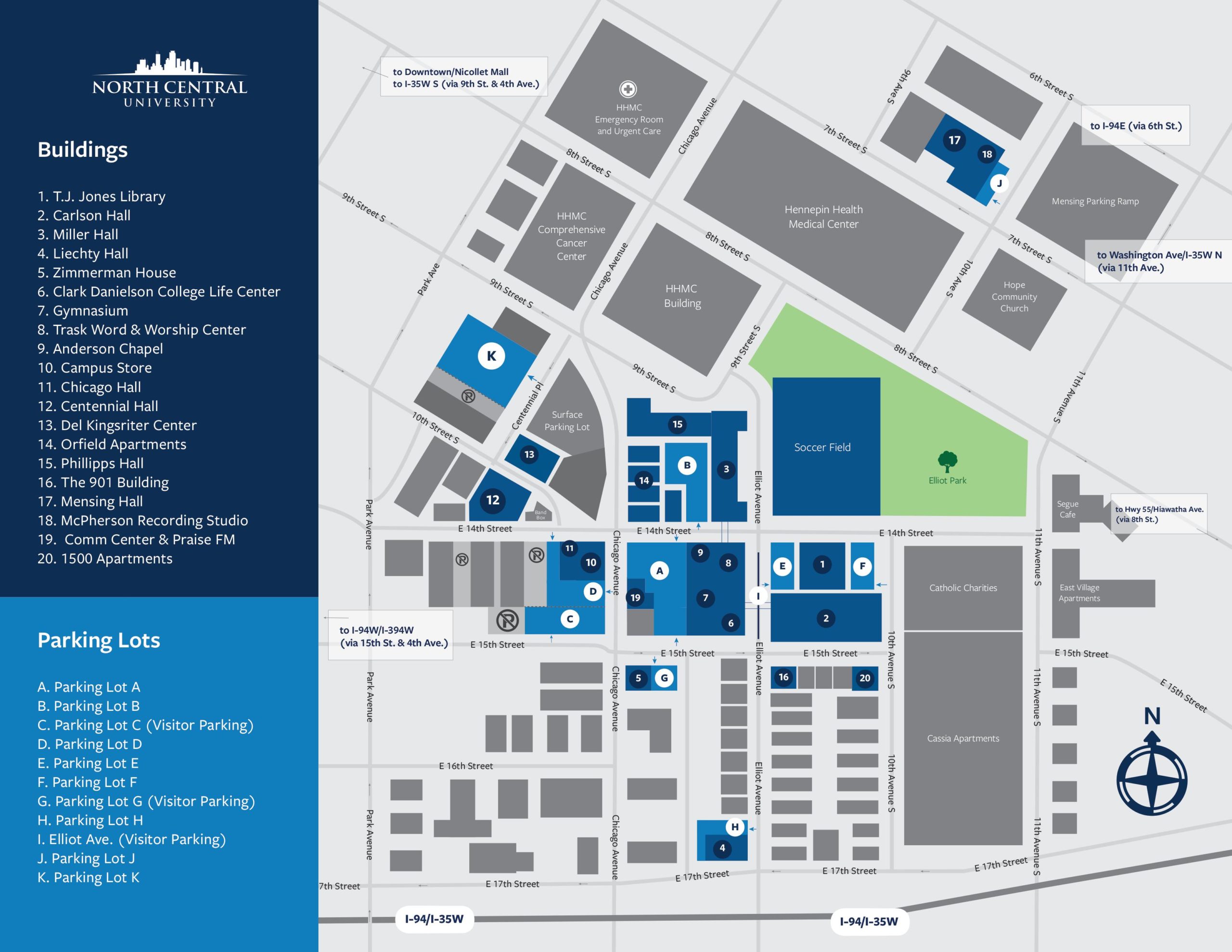 Map and Directions North Central University