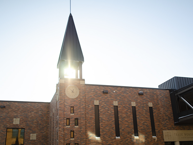 Trask Word and Worship center with sunlight
